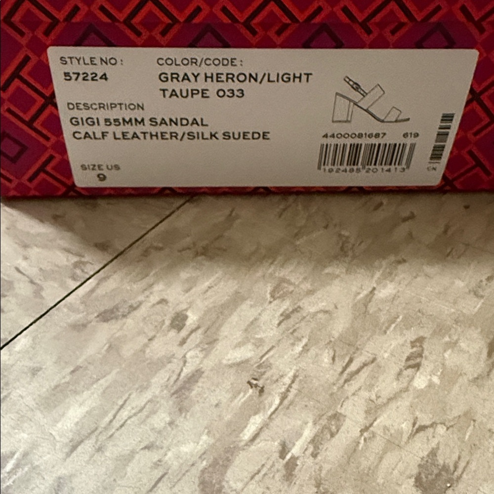 Tory Burch Two-Tone Sandals in Gray and Cream - Picture 7 of 7